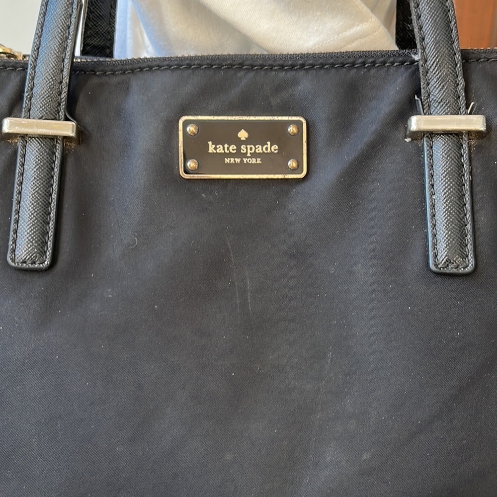 Kate Spade  Tote  Nylon  Triple compartment satchel  Black Size 9”h x 11”w x 3.5 - Picture 2 of 13